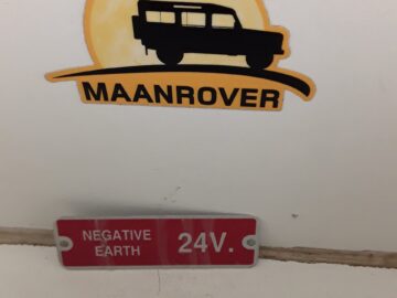 598701 Warning Plate Negative Earth 24 Volt Military Vehicles